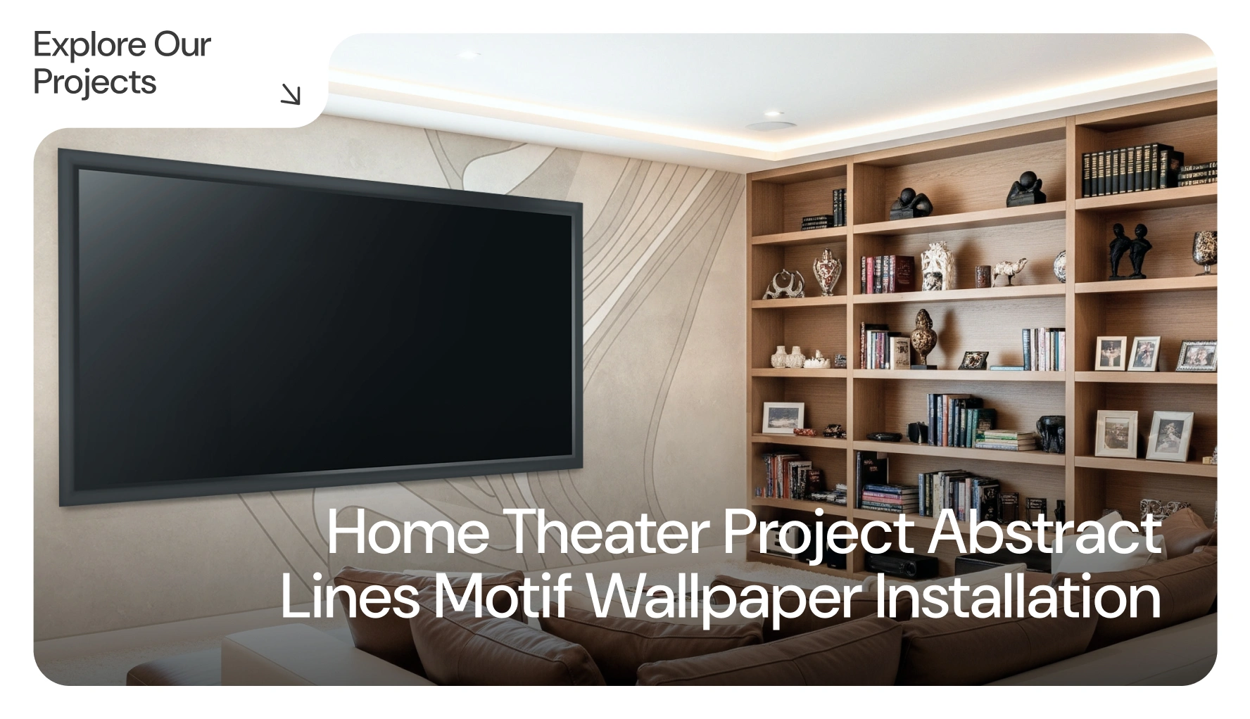Home Theater Project Abstract Lines Motif Wallpaper